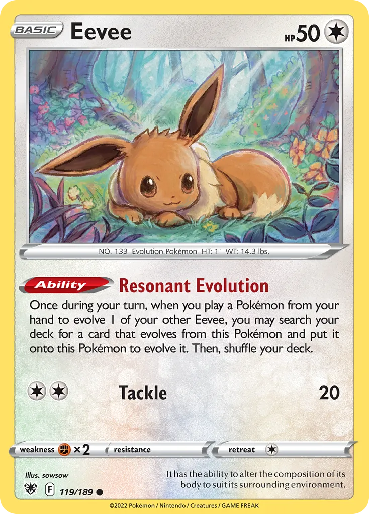 2022 Astral Radiance Eevee Common #119/189 Common card image
