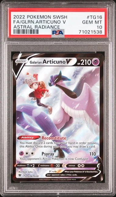 2022 Astral Radiance Galarian Articuno V #TG16 Unlisted card image