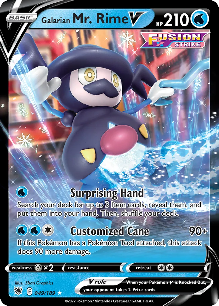 2022 Astral Radiance Galarian Mr. Rime V #049/189 Rare Holo V card image