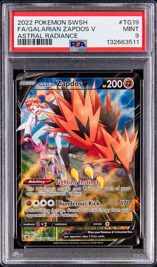 2022 Astral Radiance Galarian Zapdos V #TG19 Unlisted card image