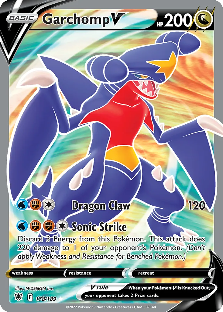 2022 Astral Radiance Garchomp V #117/189 Rare Holo V card image