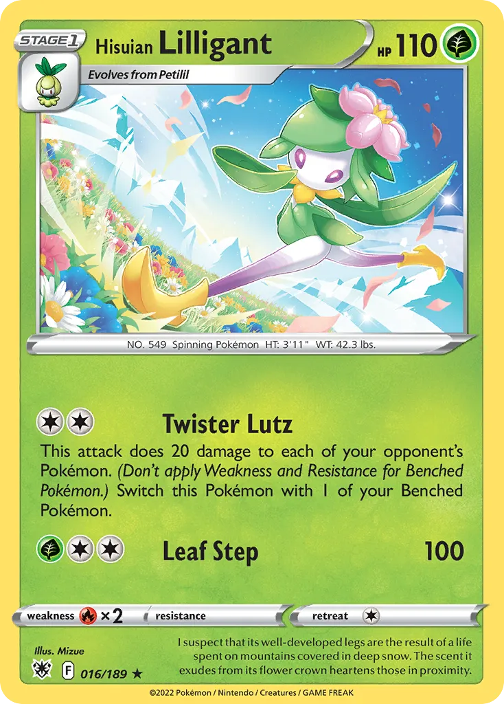 2022 Astral Radiance Hisuian Lilligant Rare Holo #016/189 Rare Holo card image