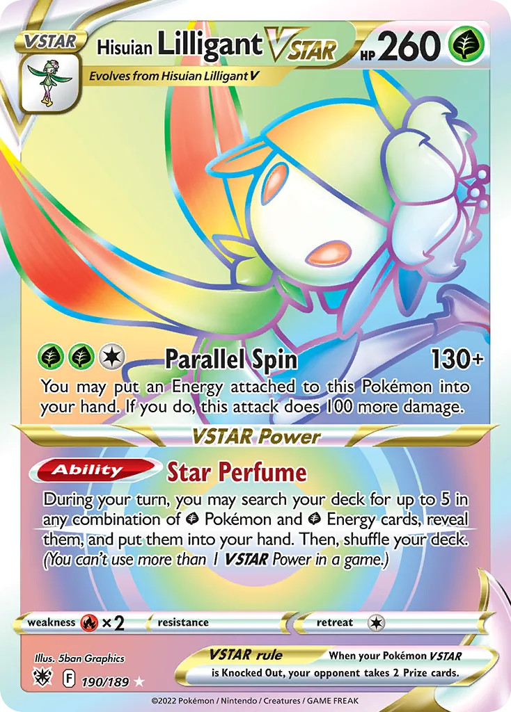 2022 Astral Radiance Hisuian Lilligant VSTAR Rare Holo VSTAR #018/189 Rare Holo VSTAR card image