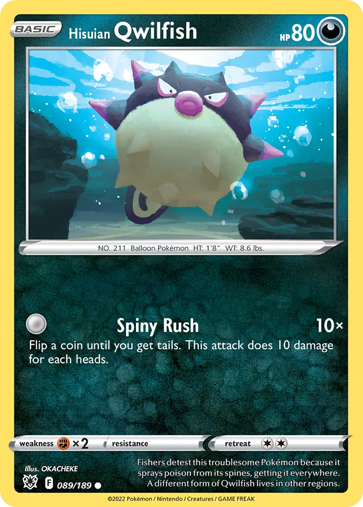 2022 Astral Radiance Hisuian Qwilfish #089/189 Common card image