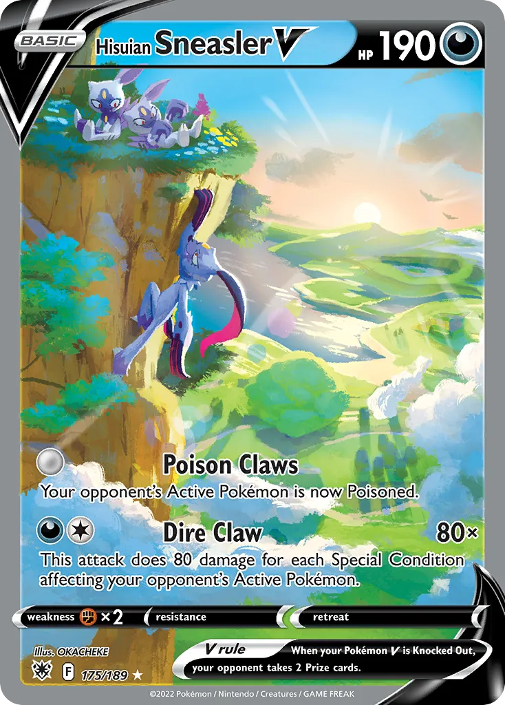 2022 Astral Radiance Hisuian Sneasler V #094/189 Rare Holo V card image