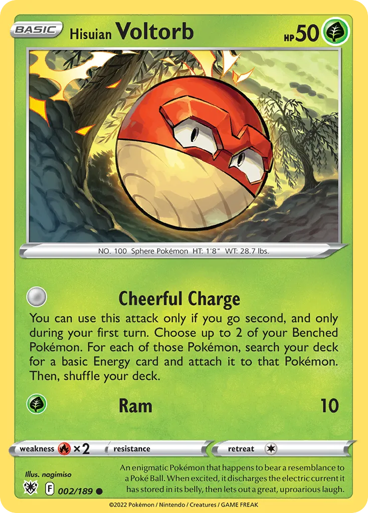 2022 Astral Radiance Hisuian Voltorb Common #002/189 Common card image