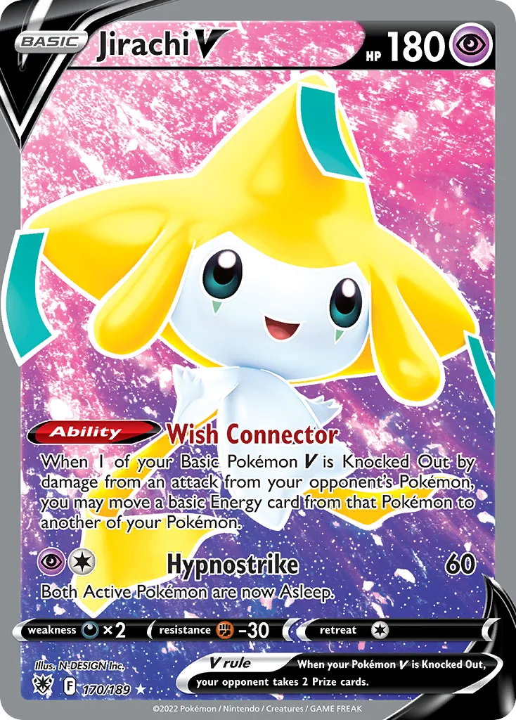 2022 Astral Radiance Jirachi V #170/189 Rare Ultra card image