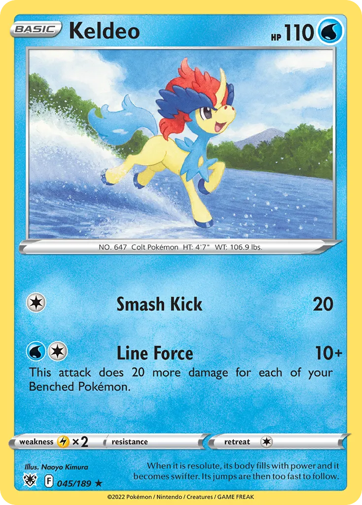2022 Astral Radiance Keldeo #045/189 Rare Holo card image