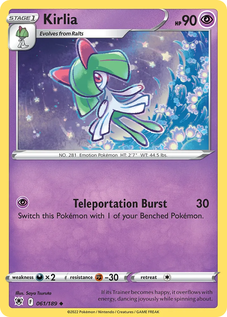 2022 Astral Radiance Kirlia Uncommon #061/189 Uncommon card image