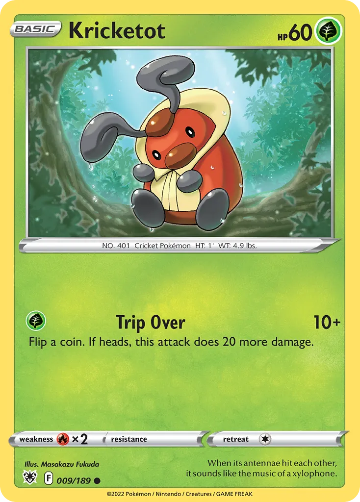 2022 Astral Radiance Kricketot Common #009/189 Common card image