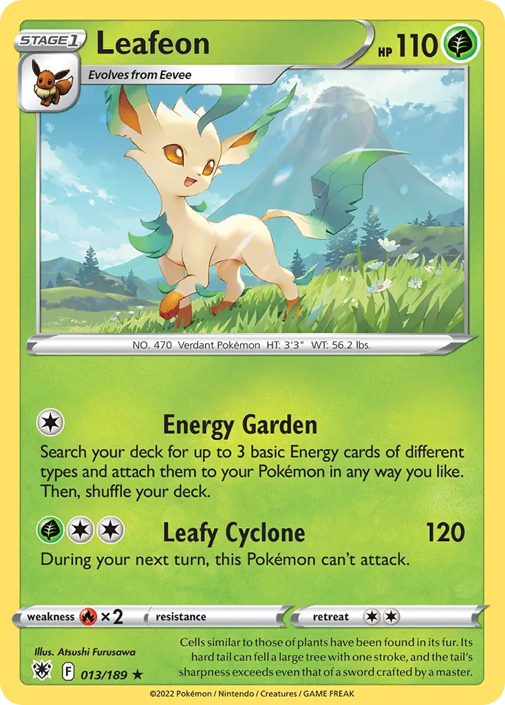 2022 Astral Radiance Leafeon Rare #013/189 Rare card image