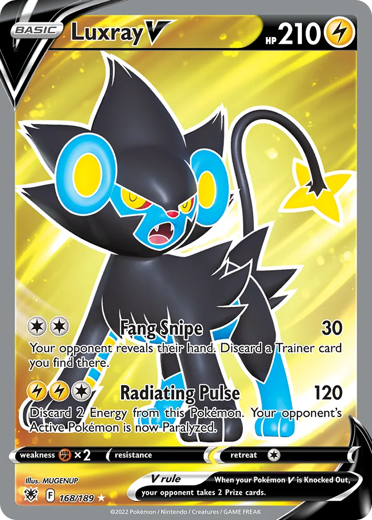 2022 Astral Radiance Luxray V #168/189 Rare Ultra card image