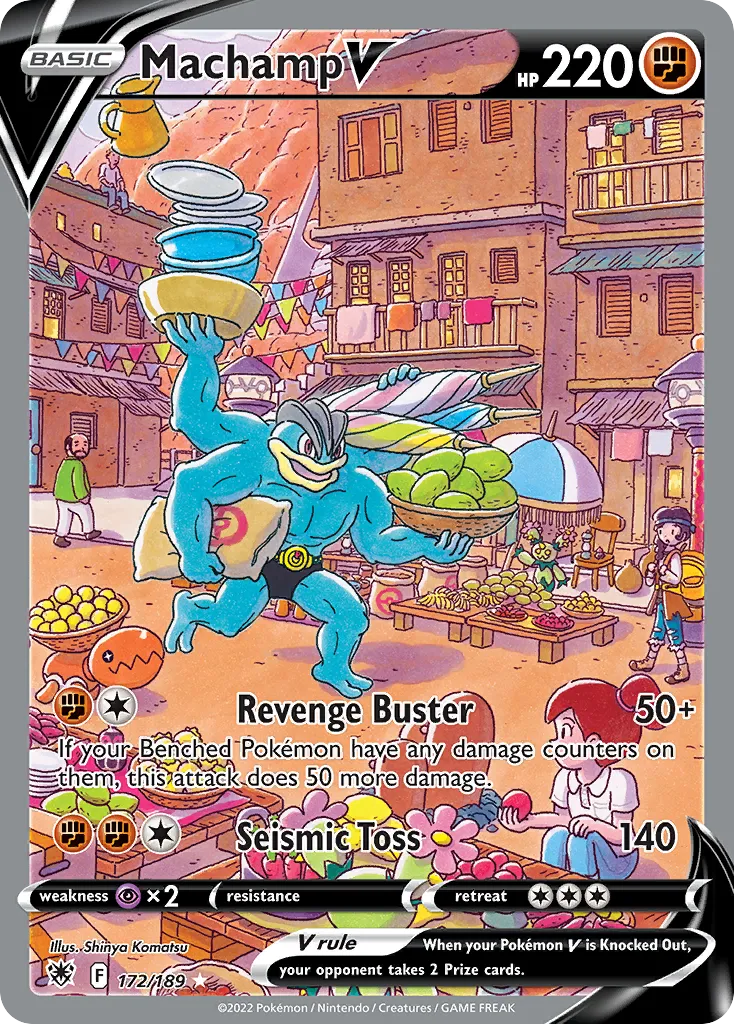 2022 Astral Radiance Machamp V #072/189 Rare Holo V card image
