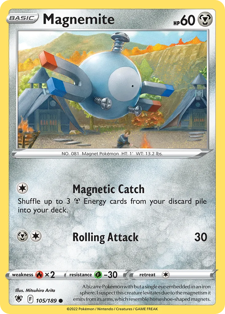 2022 Astral Radiance Magnemite Common #105/189 Common card image