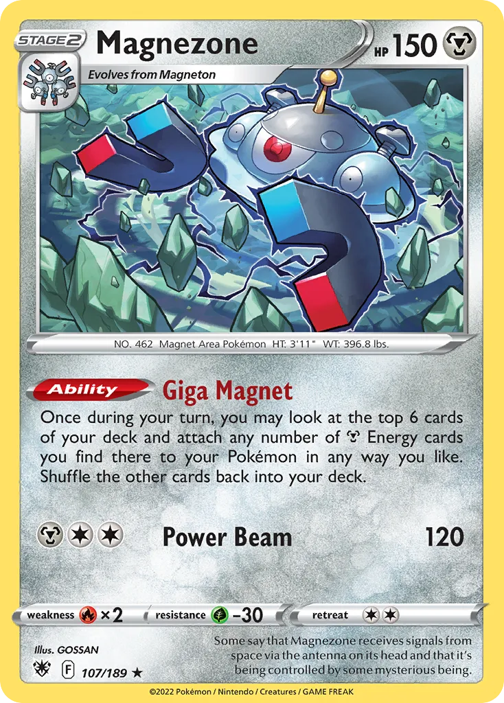 2022 Astral Radiance Magnezone #107/189 Rare Holo card image