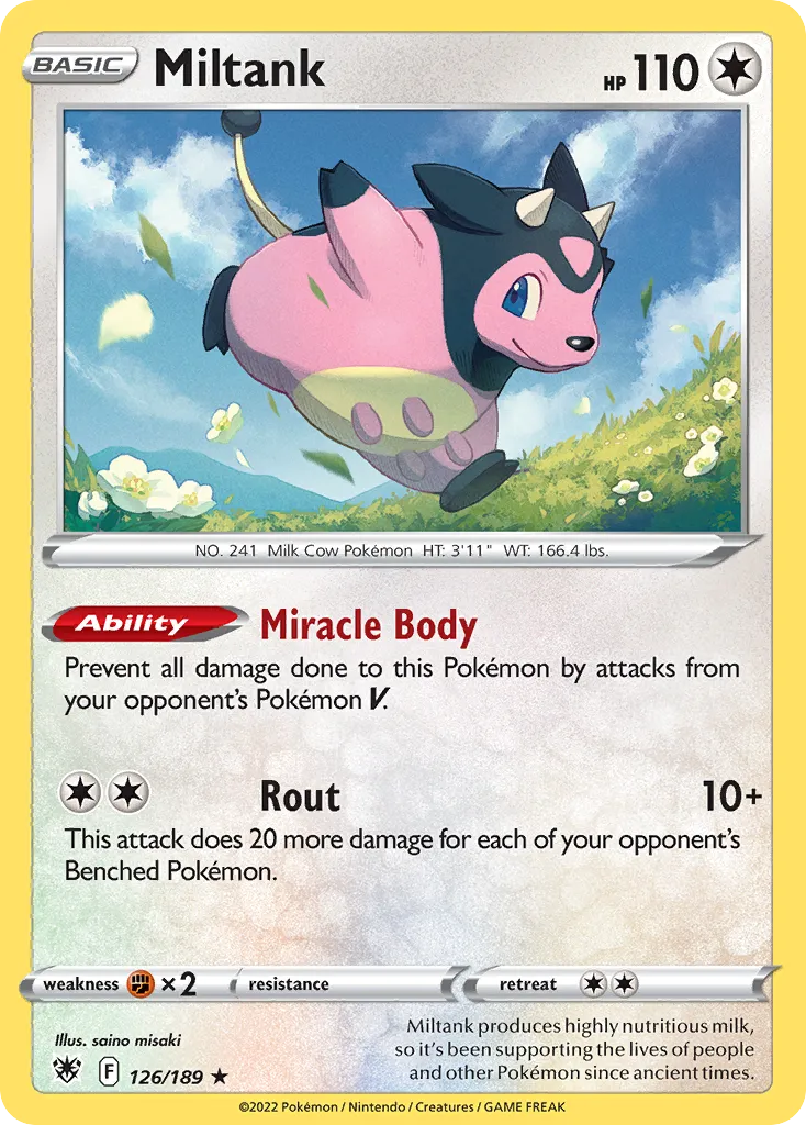 2022 Astral Radiance Miltank #126/189 Rare Holo card image