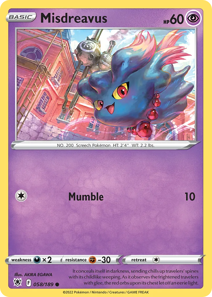 2022 Astral Radiance Misdreavus Common #058/189 Common card image