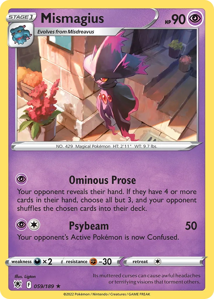 2022 Astral Radiance Mismagius Rare #059/189 Rare card image