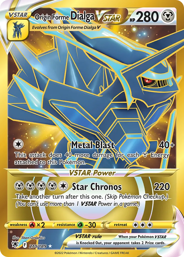 2022 Astral Radiance Origin Forme Dialga VSTAR #210/189 Rare Secret card image