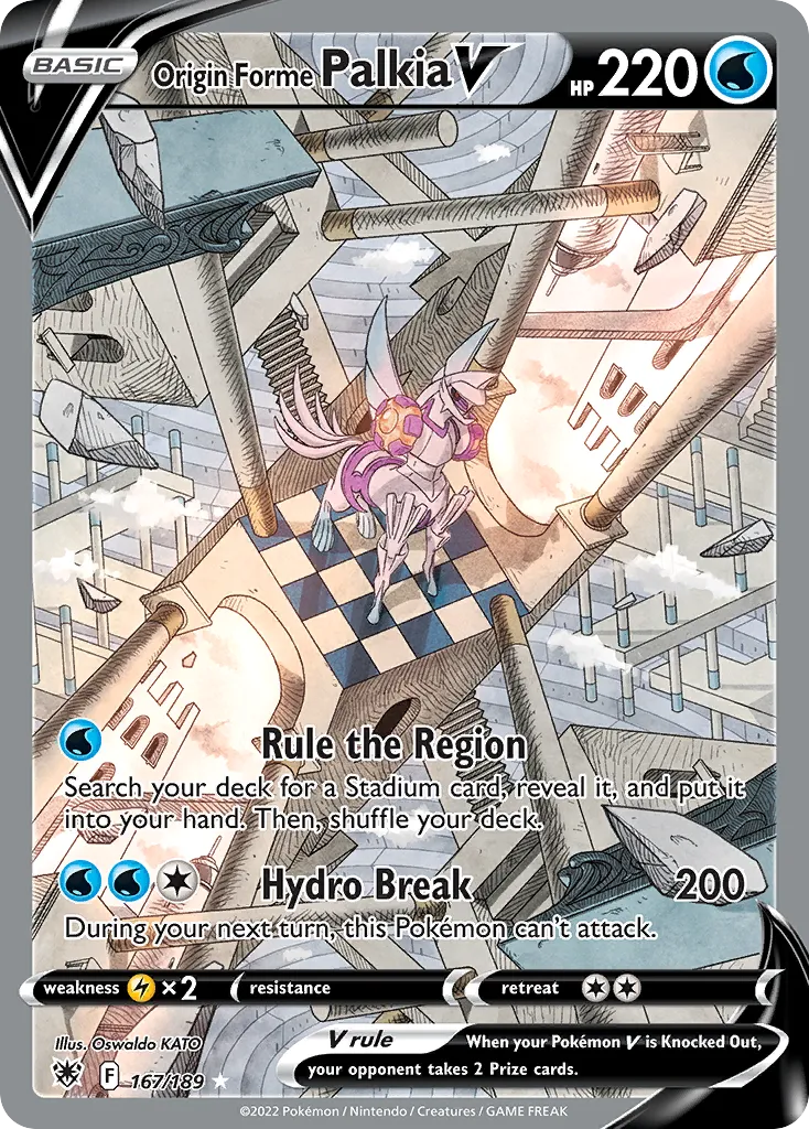 2022 Astral Radiance Origin Forme Palkia V #167/189 Rare Ultra card image