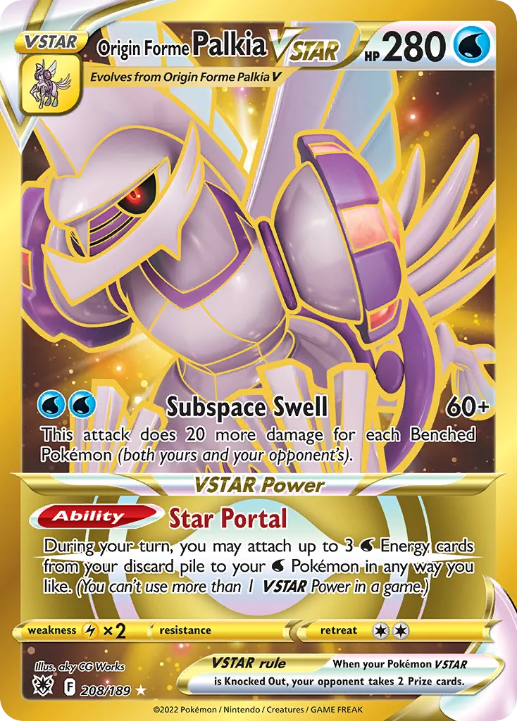 2022 Astral Radiance Origin Forme Palkia VSTAR #040/189 Rare Holo VSTAR card image