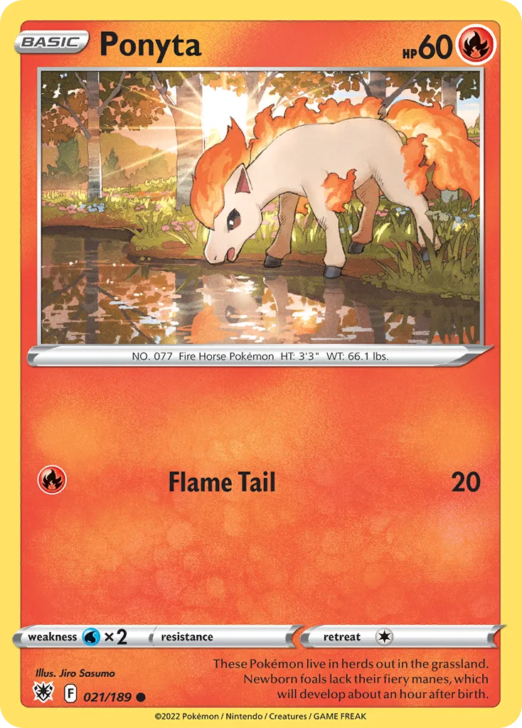 2022 Astral Radiance Ponyta Common #021/189 Common card image