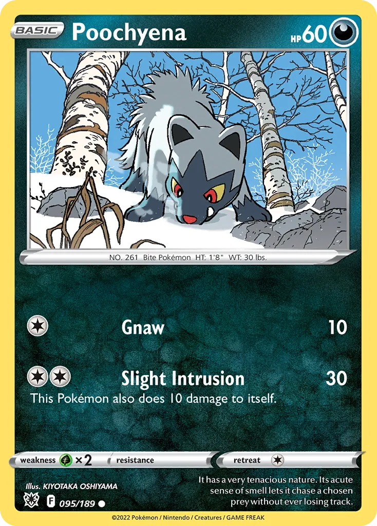 2022 Astral Radiance Poochyena Common #095/189 Common card image