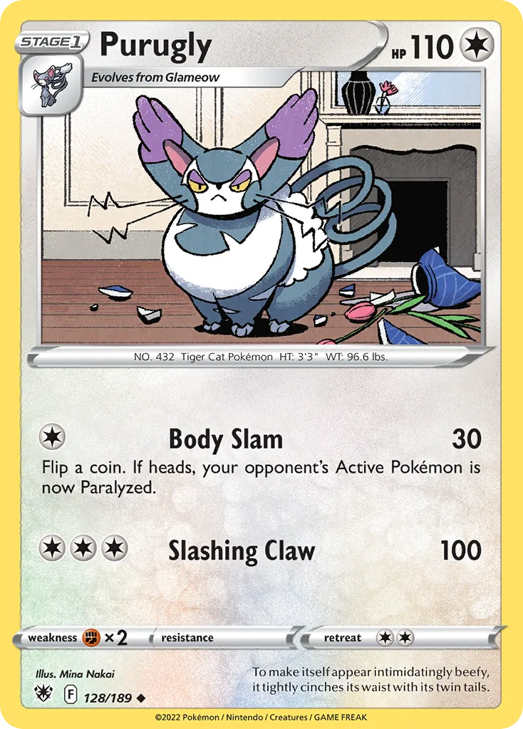 2022 Astral Radiance Purugly Uncommon #128/189 Uncommon card image