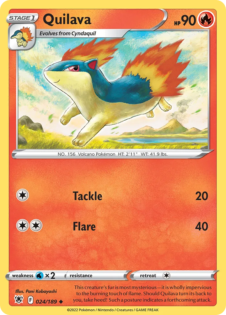 2022 Astral Radiance Quilava Uncommon #024/189 Uncommon card image