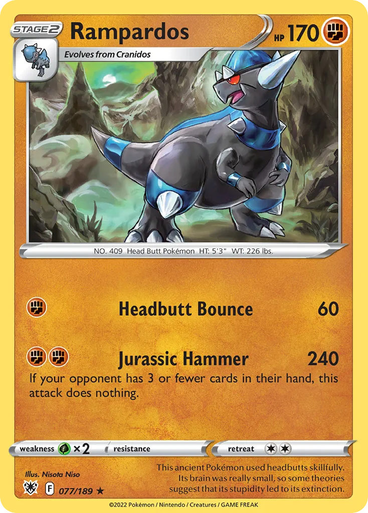 2022 Astral Radiance Rampardos #077/189 Rare Holo card image