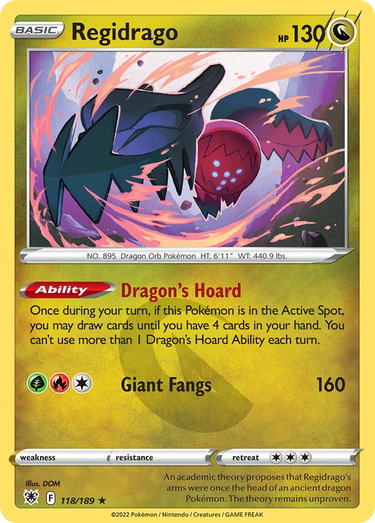 2022 Astral Radiance Regidrago Rare #118/189 Rare card image