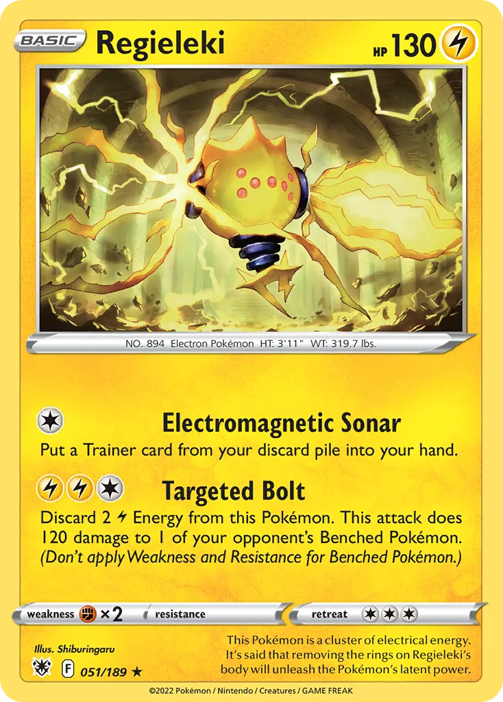 2022 Astral Radiance Regieleki Rare #051/189 Rare card image