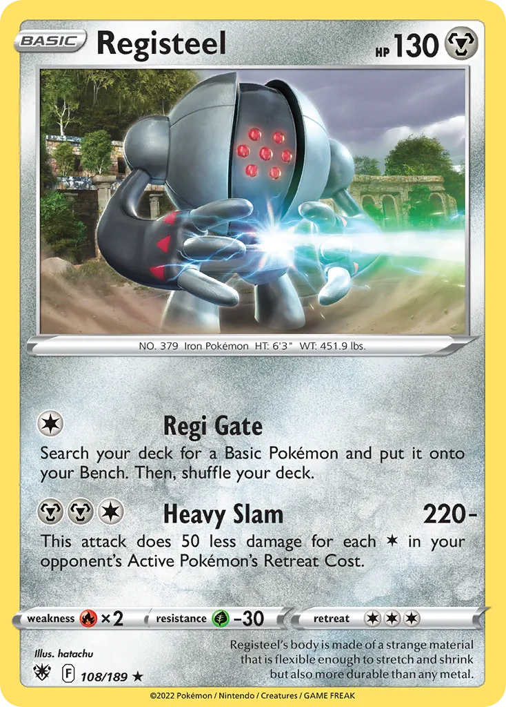 2022 Astral Radiance Registeel Rare #108/189 Rare card image