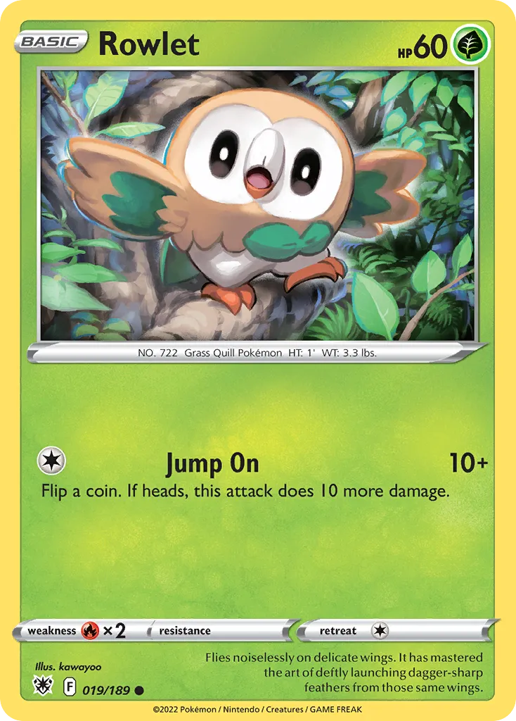 2022 Astral Radiance Rowlet Common #019/189 Common card image