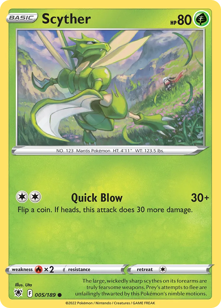 2022 Astral Radiance Scyther Common #004/189 Common card image