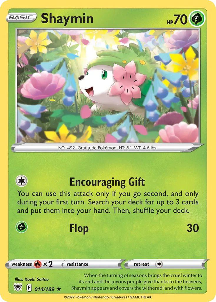 2022 Astral Radiance Shaymin Rare #014/189 Rare card image