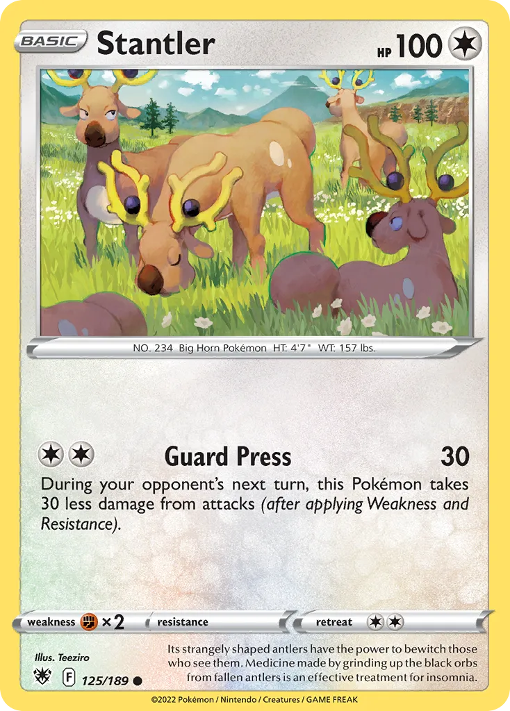 2022 Astral Radiance Stantler Common #125/189 Common card image