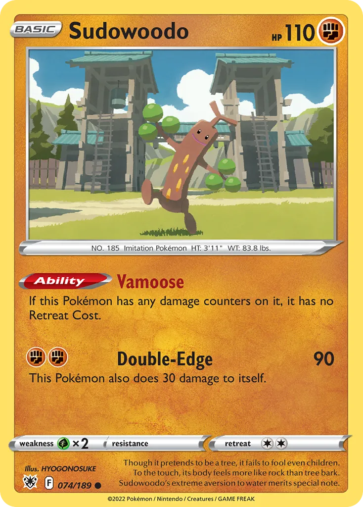 2022 Astral Radiance Sudowoodo Common #074/189 Common card image