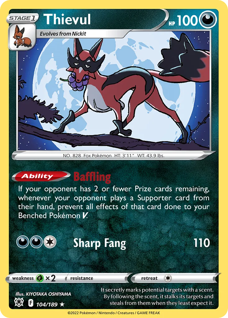 2022 Astral Radiance Thievul Rare #104/189 Rare card image
