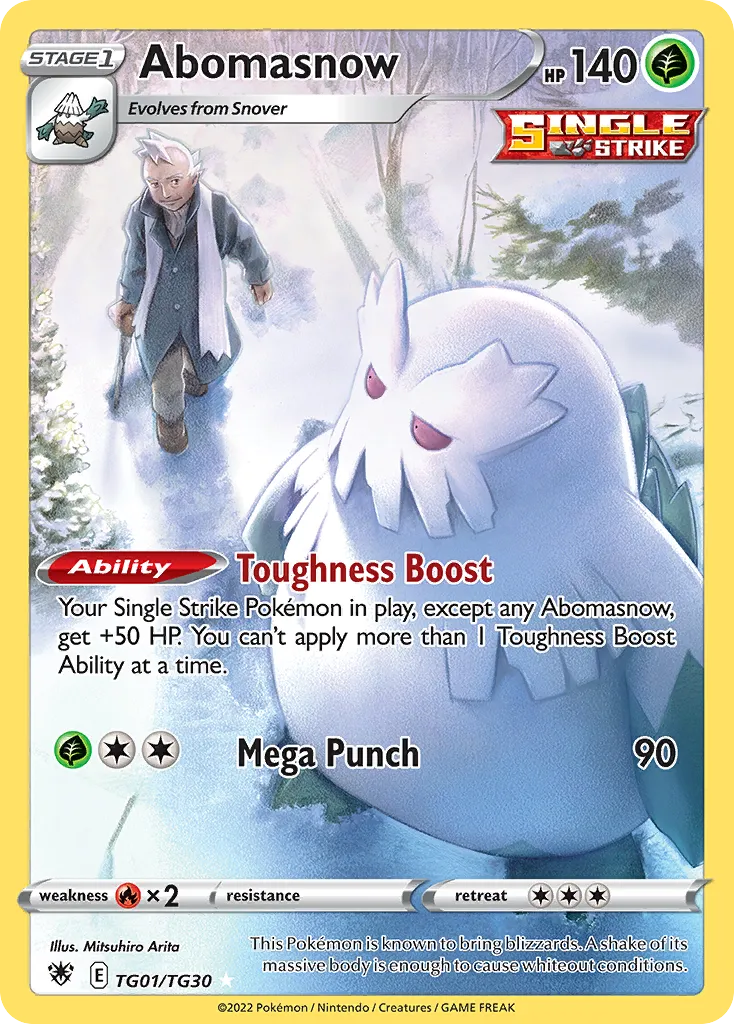 2022 Astral Radiance Trainer Gallery Abomasnow Trainer Gallery Rare Holo #TG01 Trainer Gallery Rare Holo card image