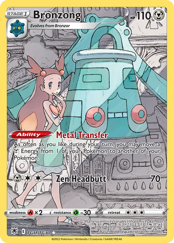 2022 Astral Radiance Trainer Gallery Bronzong Trainer Gallery Rare Holo #TG11 Trainer Gallery Rare Holo card image