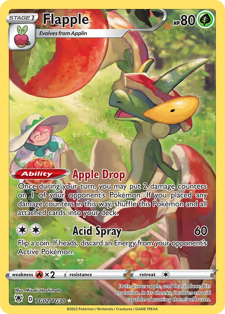 2022 Astral Radiance Trainer Gallery Flapple Trainer Gallery Rare Holo #TG02 Trainer Gallery Rare Holo card image