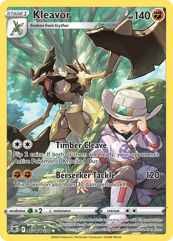 2022 Astral Radiance Trainer Gallery Kleavor Trainer Gallery Rare Holo #TG08 Trainer Gallery Rare Holo card image