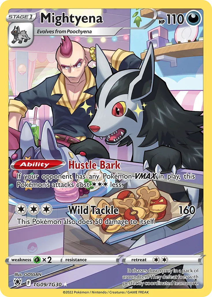 2022 Astral Radiance Trainer Gallery Mightyena Trainer Gallery Rare Holo #TG09 Trainer Gallery Rare Holo card image