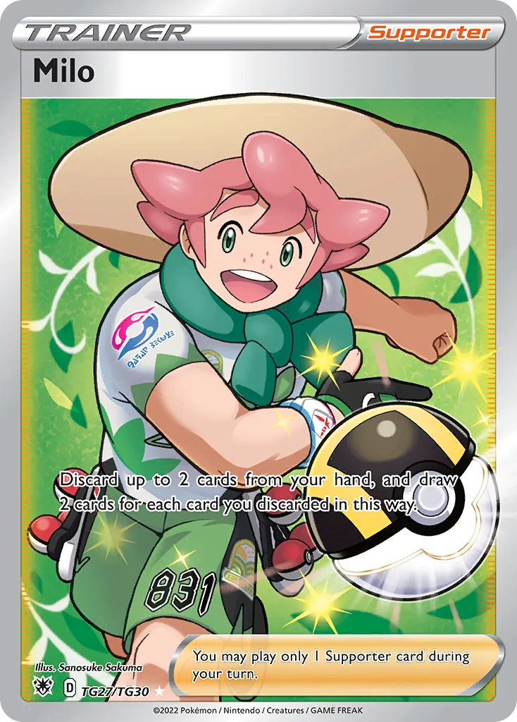 2022 Astral Radiance Trainer Gallery Milo Rare Ultra #TG27 Rare Ultra card image