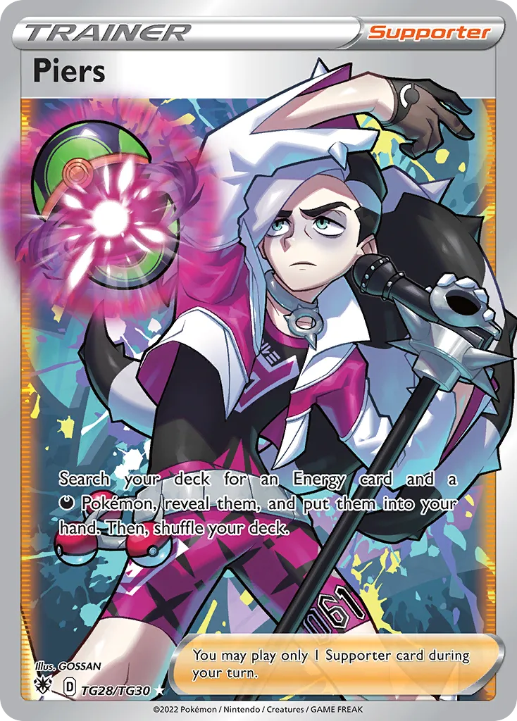 2022 Astral Radiance Trainer Gallery Piers Rare Ultra #TG28 Rare Ultra card image