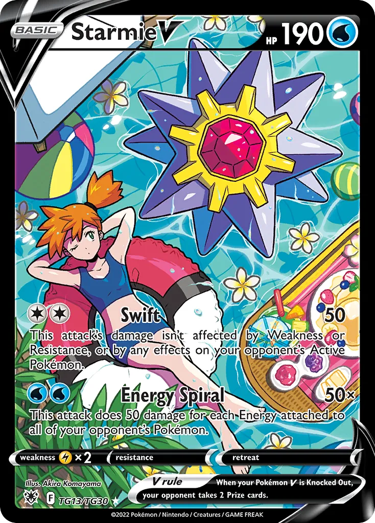 2022 Astral Radiance Trainer Gallery Starmie V Rare Holo V #TG13 Rare Holo V card image