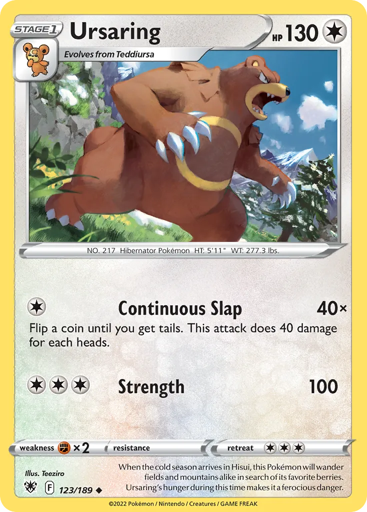 2022 Astral Radiance Ursaring Uncommon #123/189 Uncommon card image