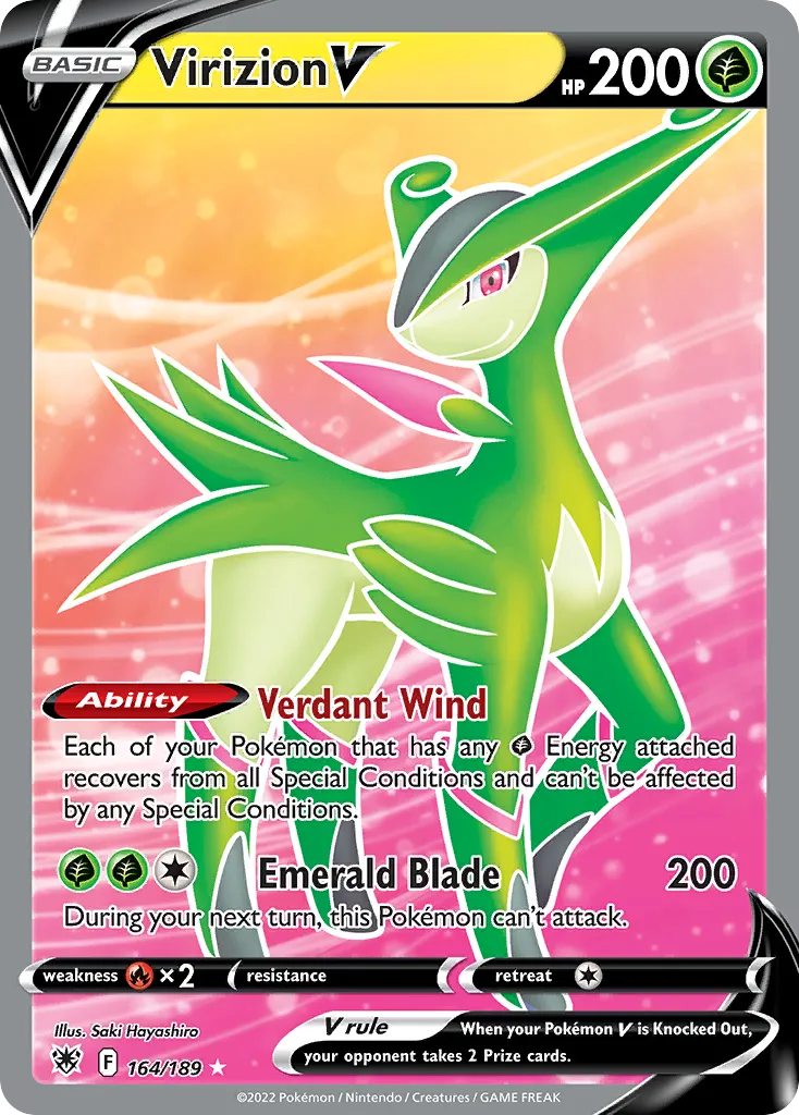 2022 Astral Radiance Virizion V #164/189 Rare Ultra card image