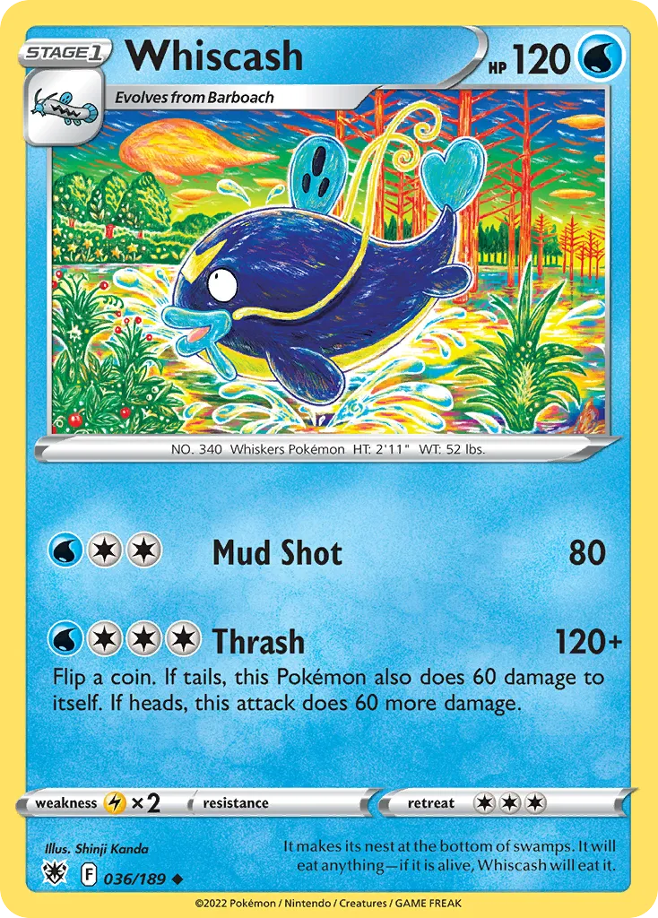 2022 Astral Radiance Whiscash Uncommon #036/189 Uncommon card image